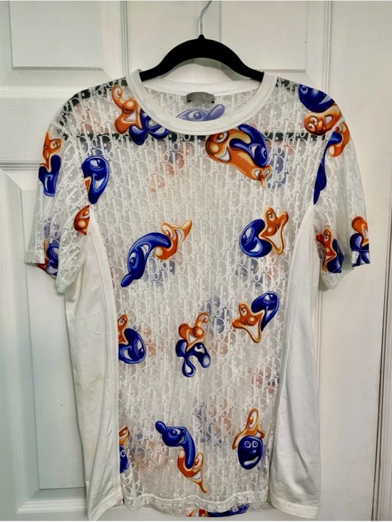 Dior Other - Dior Oblique Sheer Mesh See Through Kenny Scharf White Sz M Shirt